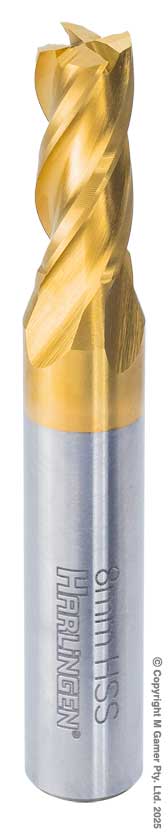 8mm Four Flute End Mill - HSS